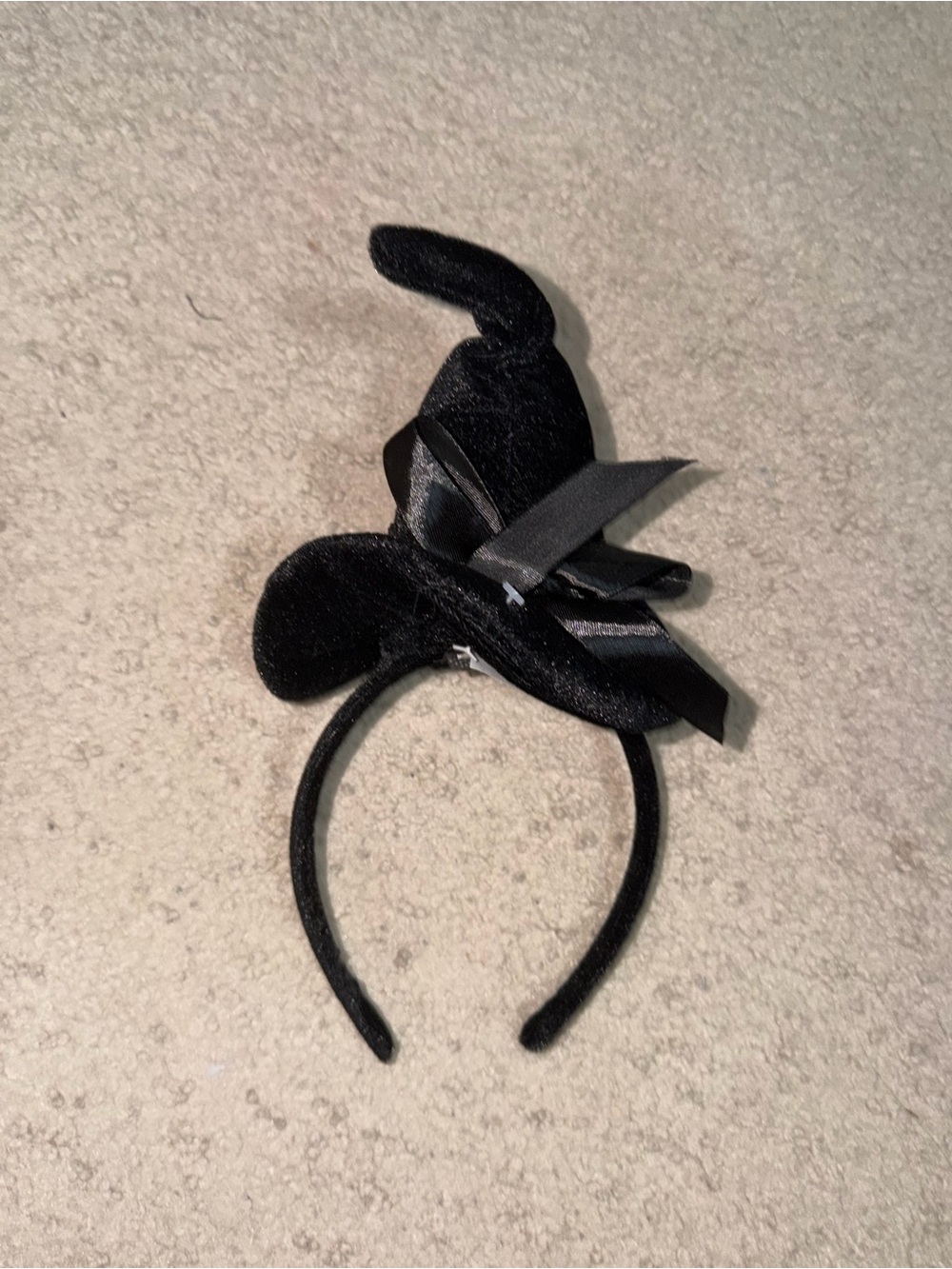SPIRIT Halloween Women’s Black Velvet Mouse Ear Headband with Bow
